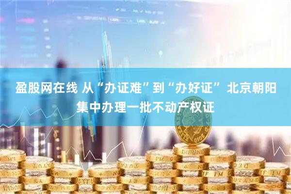 盈股网在线 从“办证难”到“办好证” 北京朝阳集中办理一批不动产权证